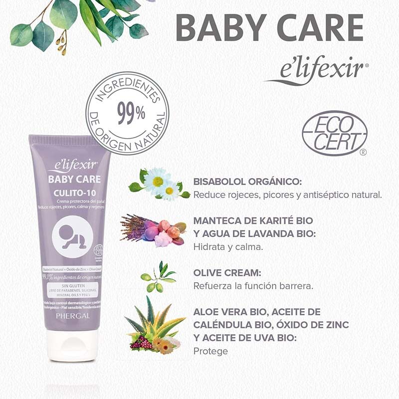Ingredientes Crema Culito 10 Elifexir Baby Care