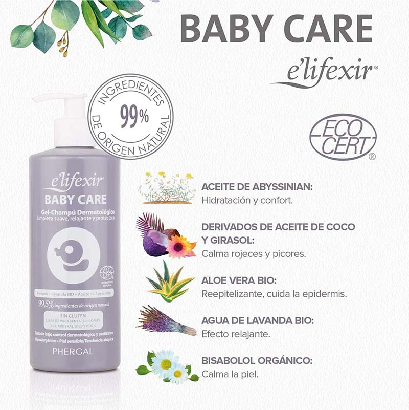 Ingredientes Gel-Champú Dermatológico Baby Care Elifexir