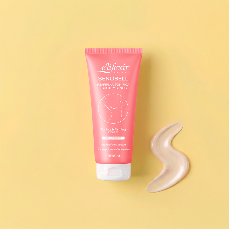 Textura de la crema reafirmante de pecho y escote senobell