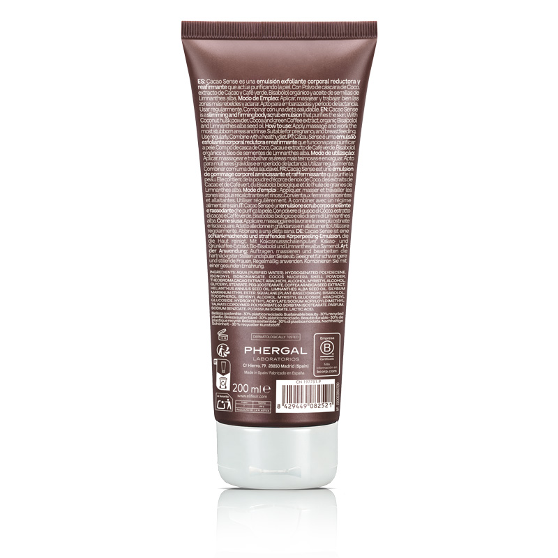 elifexir-CacaoSense-V4-trasera-800 Trasera junto a ingredientes del exfoliante corporal cacao sense