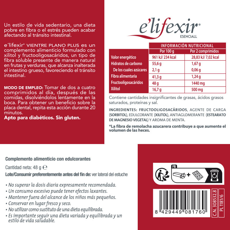 ELIFEXIR Flat Belly Plus 32 cápsulas para trânsito intestinal【COMPRAR】