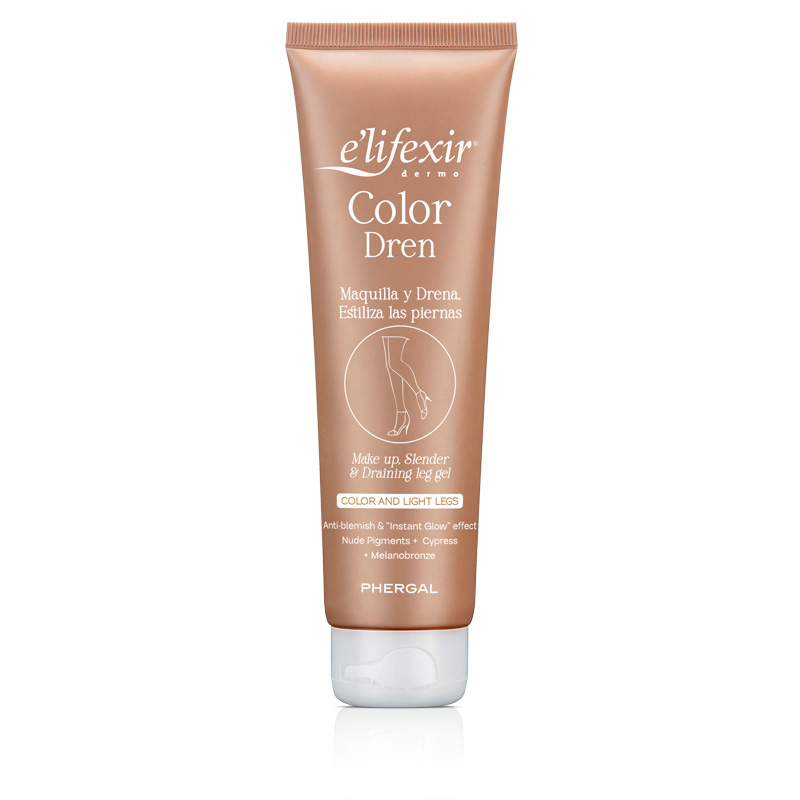 Maquillaje para piernas que drena y estiliza color dren