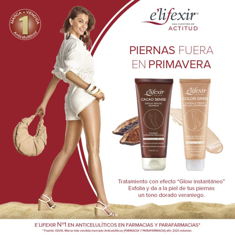 Beneficios del exfoliante corporal Cacao Sense y del maquillaje de piernas Color Dren